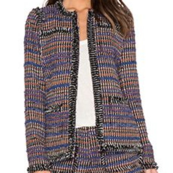 Rachel Zoe Henri Tweed Fringe Blazer Jacket - Picture 16 of 16